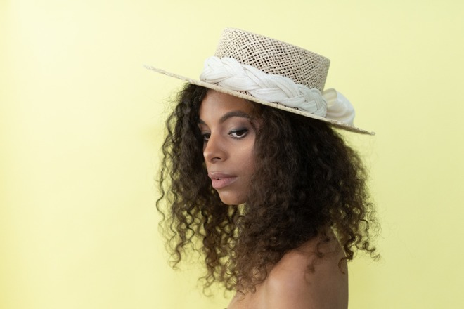 Straw wide brim hat with Silk Abaca detail