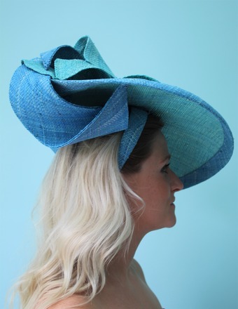 Blue Wide brim hat 