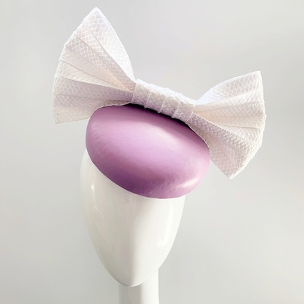 TIFFANY - LILAC & WHITE COCKTAIL HAT