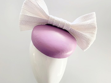 For Sale: TIFFANY - LILAC & WHITE COCKTAIL HAT