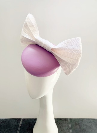 TIFFANY - LILAC & WHITE COCKTAIL HAT