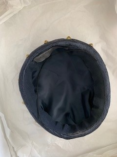 Nerida Winter - CUSTOM ONE OF A KIND - Navy Studded Pillbox