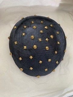 Nerida Winter - CUSTOM ONE OF A KIND - Navy Studded Pillbox