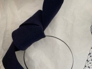 For Sale: Nerida Winter - Custom-made Navy Felt Headpiece 