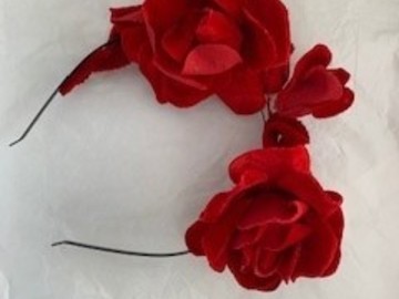 For Sale: Nerida Winter - Red Velvet Floral Headpiece 
