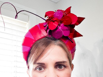 For Sale: Red and Pink Leather Crown