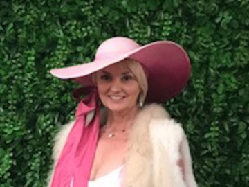 For Rent: PINK OMBRE WIDE BRIM WITH SILK TIE