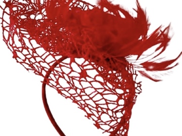 For Sale: Red Birdcage Fascinator 