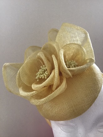 Lemon button Sinamay Fascinator 