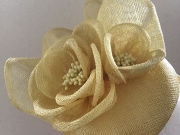 For Sale: Lemon button Sinamay  Fascinator 