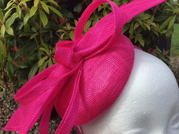 For Sale: Cerise pink Sinamay Fascinator 