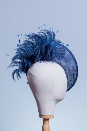 Helen - sweeping blue saucer with silk roses