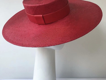 For Rent: Red large brim boater 