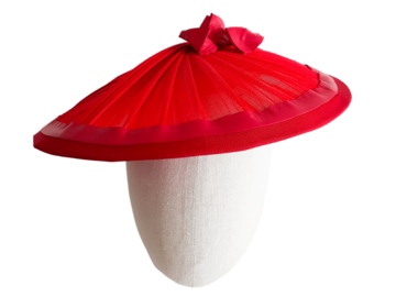 For Sale: Ladies Red Jinsin and Leather Brim Hat
