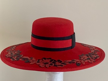 For Sale: Red and black felt hat