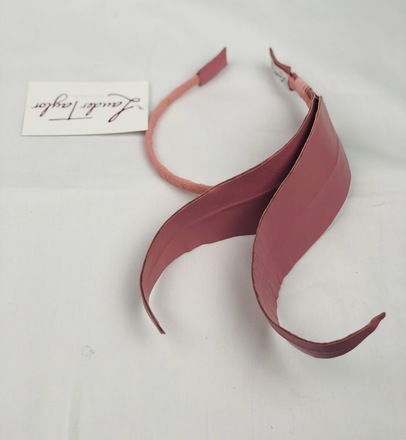 Lauder Taylor Millinery | Pink Leather Feather Headband