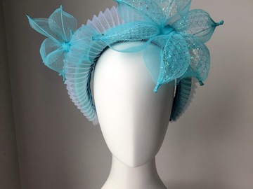 For Sale: Turquoise and white crinoline halo