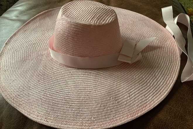Millinery Jill pale pink Riviera large boater