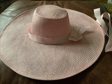 For Rent: Millinery Jill pale pink Riviera large boater