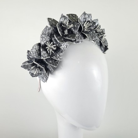 Silver Floral Headband Crown - Sacha