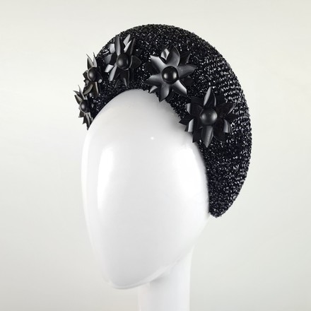 Black Embellished Wide Floral Halo 