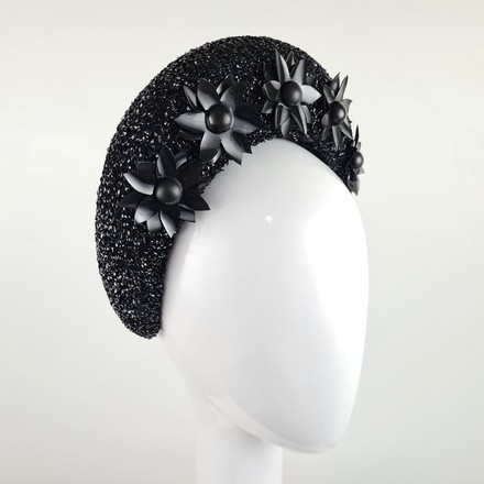 Black Embellished Wide Floral Halo 