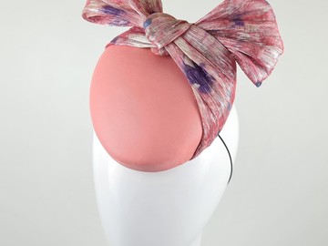 For Sale: Pink Leather Cocktail Hat - Rebeca