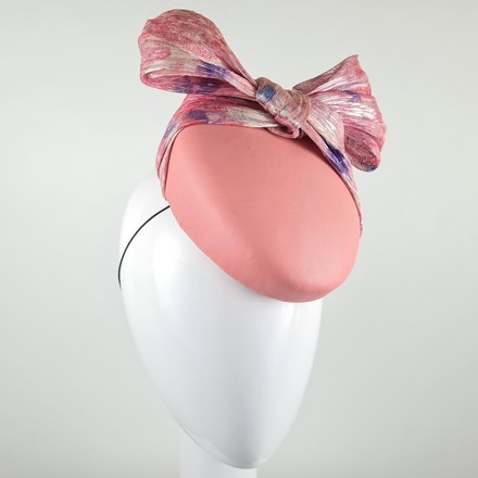 Pink Leather Cocktail Hat - Rebeca