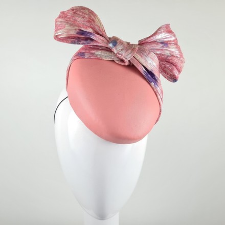 Pink Leather Cocktail Hat - Rebeca