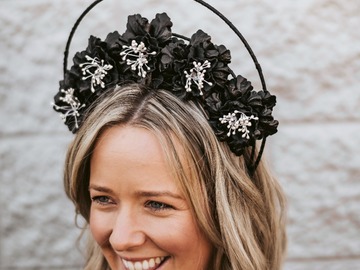 For Sale: Black Leather Flower Crown