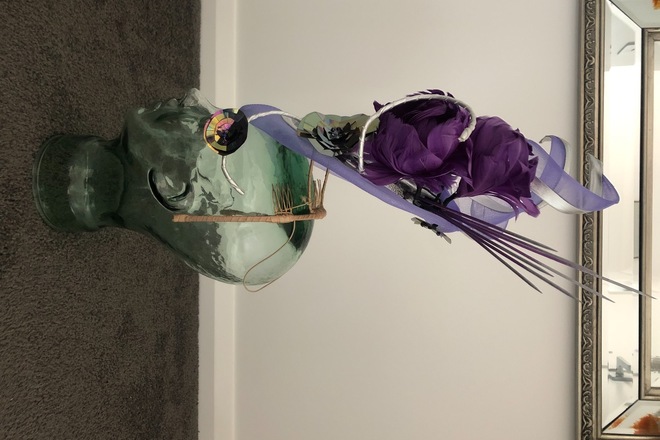 Purple and silver percher.
