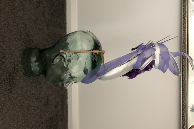 Purple and silver percher.