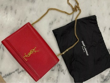 For Rent: Saint Laurent YSL Red kate leather clutch crossbody