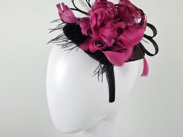 For Sale: Purple & Black Leather Fascinator - Brooke