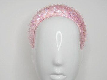 For Sale: Mia - Baby pink 3d headband with iridescent sequins