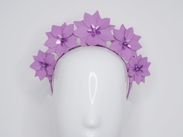 For Sale: Hera -Lavender Purple Leather flower headband