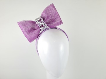 For Sale: Lilac Embellished Fascinator Bow - Emilia 