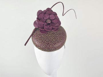 For Sale: Purple Leather Cocktail Hat - Laura