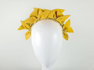 For Sale: Yellow Leather Headband Fascinator - Miranda 