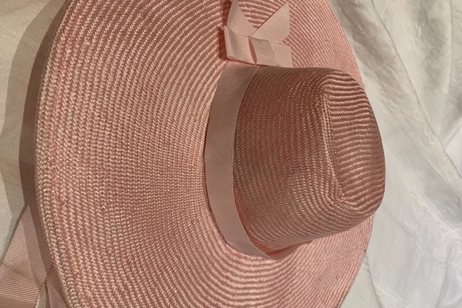 Millinery Jill pale pink Riviera large boater