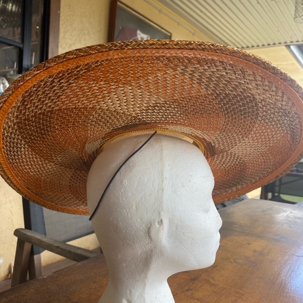 Cream, Orange, Brown boater