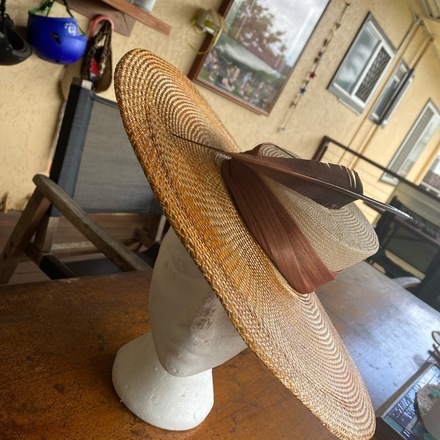 Cream, Orange, Brown boater