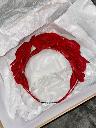Red Roses Halo Fascinator