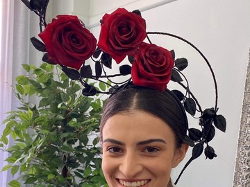 For Sale: BLACK WIRE & RED ROSE HEADPIECE