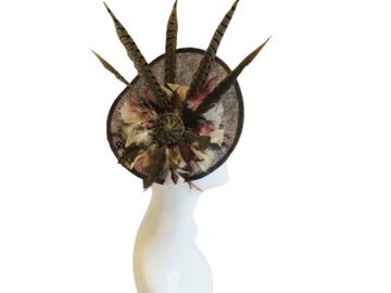 For Sale: Brown Pheasant Feather Hat (Fauna)