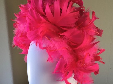For Rent: Hot Pink Curled Feather Headband 'Liz Taylor'