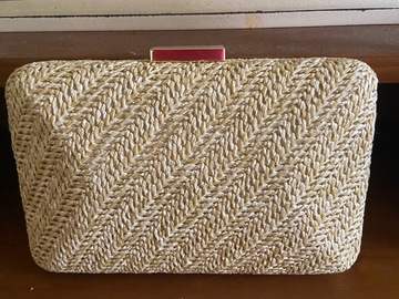 For Rent: Olga Berg Natural woven pod clutch