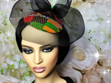 For Sale: African Print Fascinator