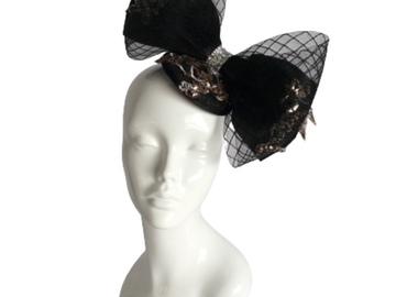 For Sale: Black Bow Fascinator 