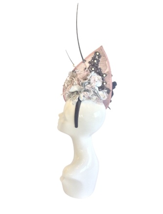 Lilac black Lace Hat 